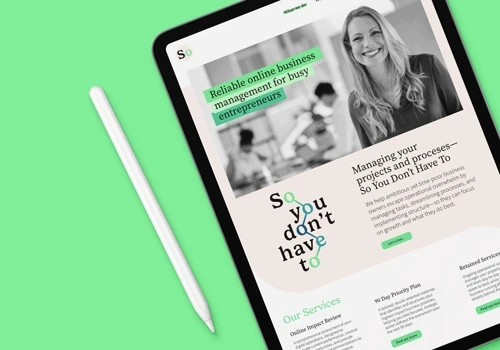 Branding identity design for So You Don't Have To
