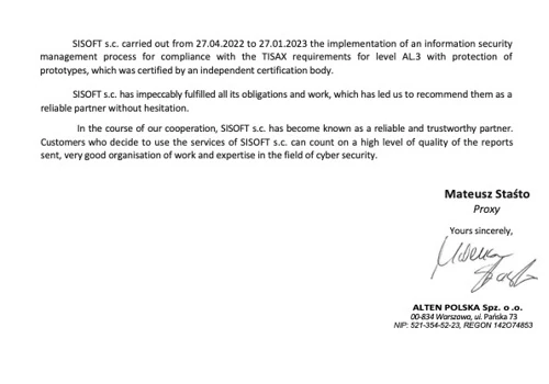 TISAX  requirements for level AL.3
