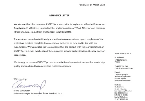 Implementation of TISAX AL3+