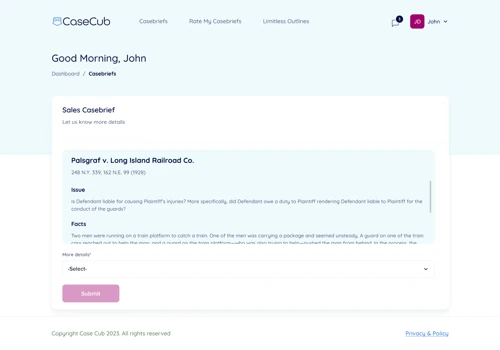 AI Case Brief Writer For Law Students / Professors