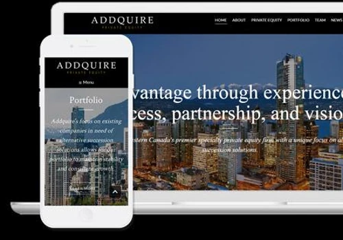Web Design Site Addquire Private Equity