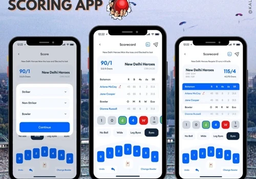 Cricket scoring mobile app with players stats