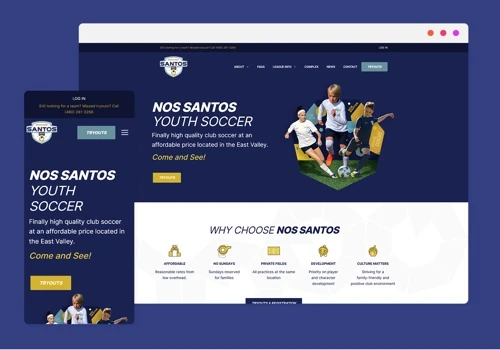 Youth Soccer Sports WordPress Website