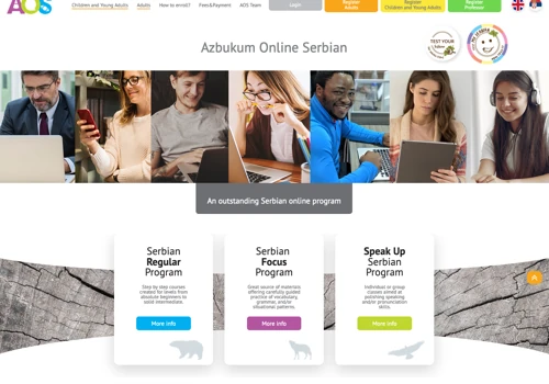 Web platform for online learning Serbian language