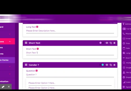 Dynamic Application Form Generator - React JS