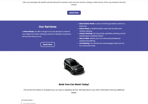 Car Wash Service Website