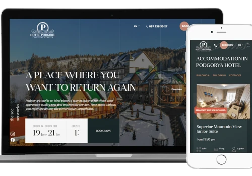 Website development for a hotel "Podgore"