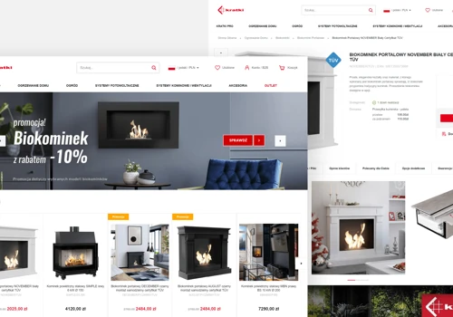 Kratki.com eCommerce for modern fireplaces vendor