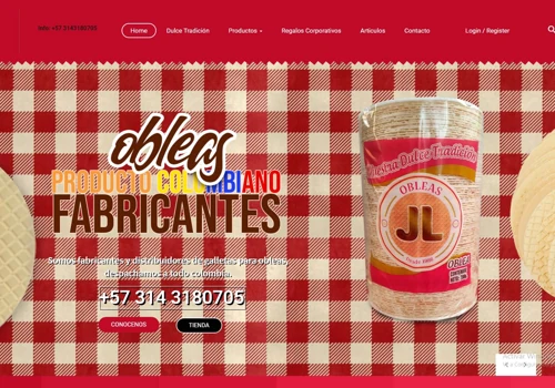 Diseño tienda virtual Obleas JL