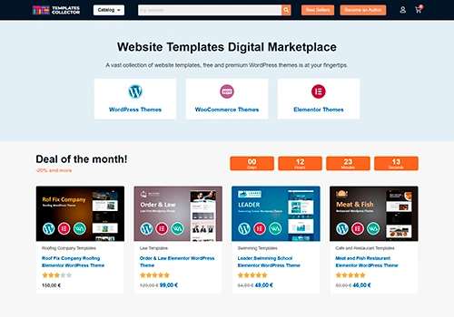 Marketplace for selling website templates
