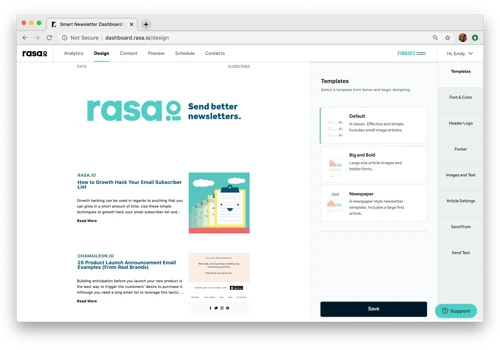 Design your newsletter