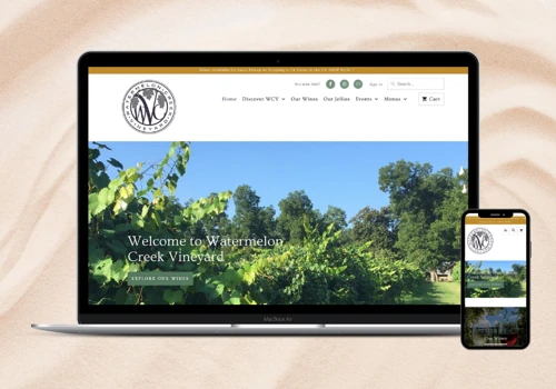 Shopify website for winery