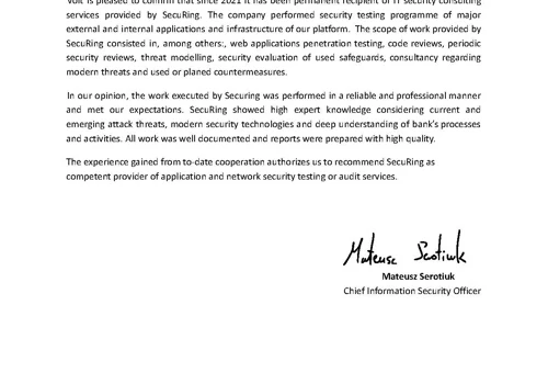 IT security consulting services for Volt.io