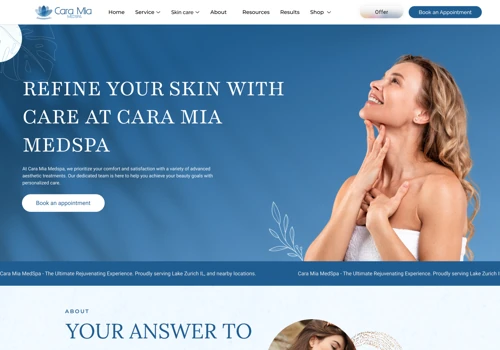Modern MedSpa Website for Cara Mia MedSpa