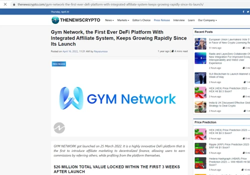 Provision of marketing services for GYM NETWORK