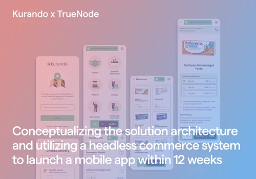 A headless commerce system for a mobile app