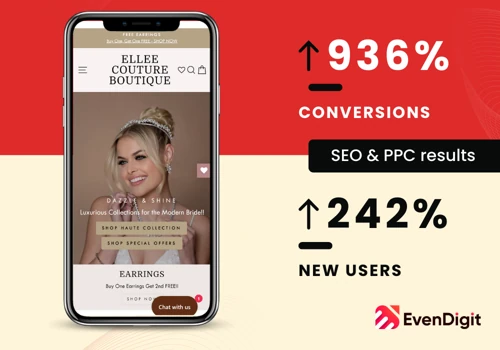 Gained 242% new users and 936.3% new conversions
