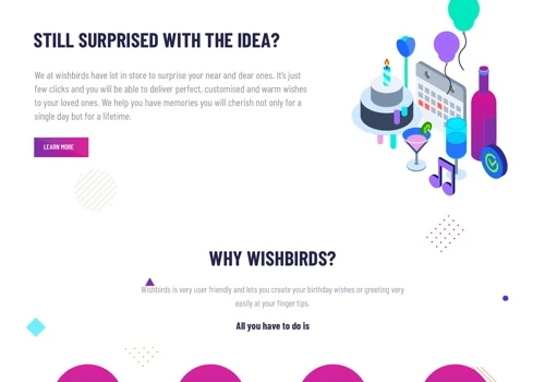 Wish Birds :Landing Page