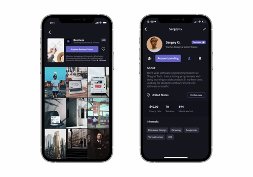 Quicktutor UX/UI design