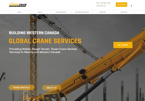 Website for a construction company in Alberta