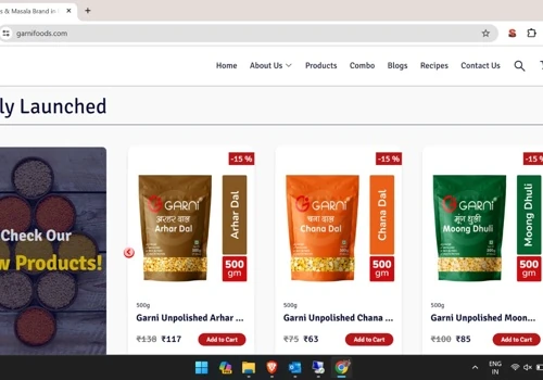 Garni Foods - Ecommerce Website