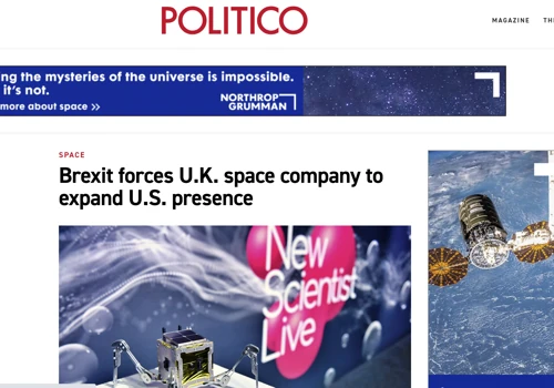 Politico covers US launch of UK space exploration client