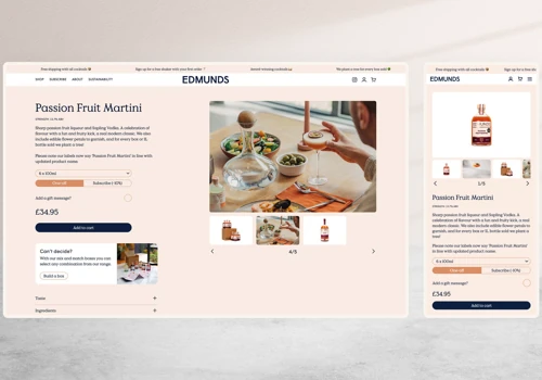 Edmunds: Custom Shopify store design