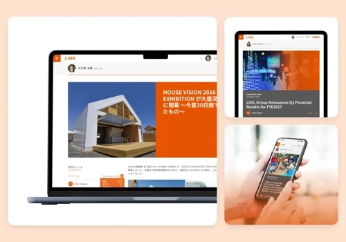 LIXIL corporate intranet, in 90 days