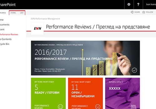 SharePoint based Performance review portal