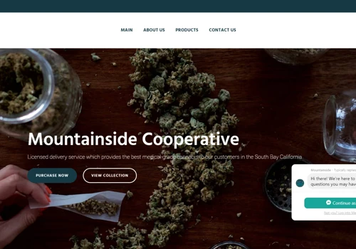 Main page of e-commerce website