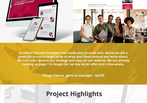 Getting software development company to page 1 on Google