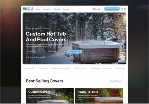 Shopify Website Redesign for Hot Tub Cover Company