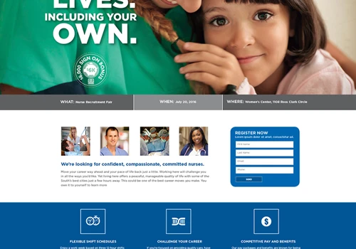 Nurse Recruitment landing page