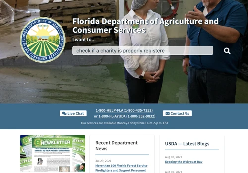 Florida Dept. of Agriculture and Consumer Services web design and CMS implementation