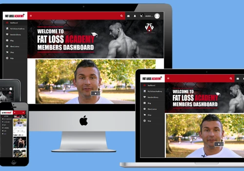 Custom website development for Gym, Including online courses and Diet plan