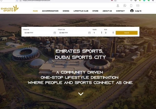 Emirates Sports Hotel web-site