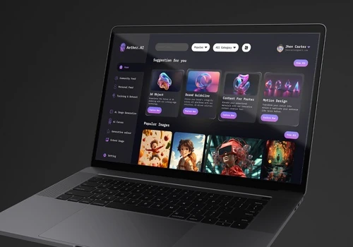 AI Image Generator UI Dashboard