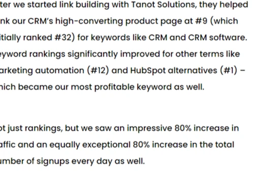 Link Building for a CRM software company