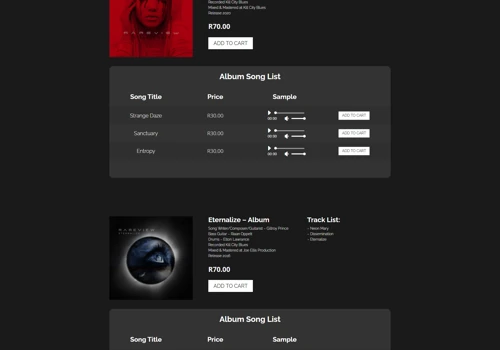E-Commerce Project - Music Sales Rareview.co.za
