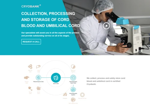 A landing page for the first Cryobank in Ukraine