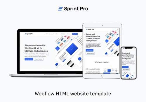 Sprint Pro - Webflow HTML website template (UI Kit)