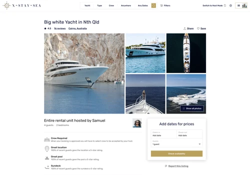 X-Stay-Sea — Yacht Rental and Experience Platform