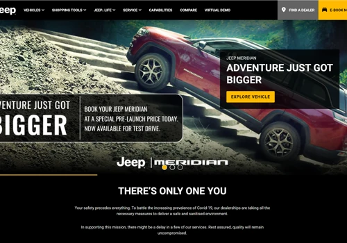 Jeep Vehicle Website