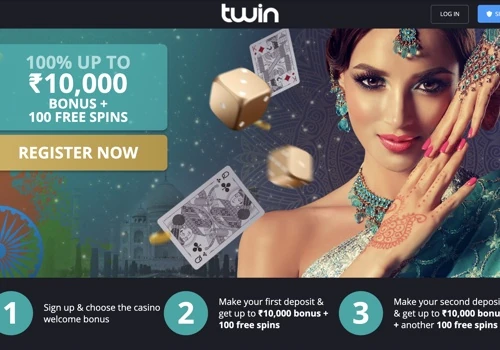Twin Casino Landing page for Indian Market
