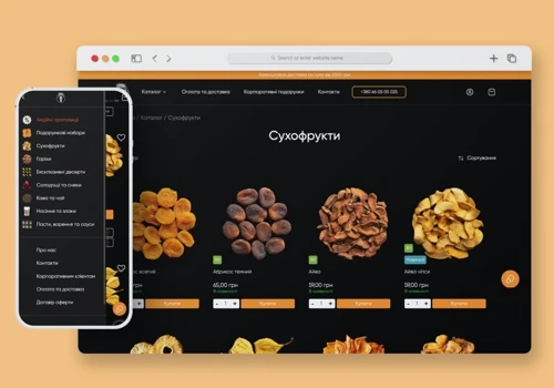 E-commerce website for Finikfamily store
