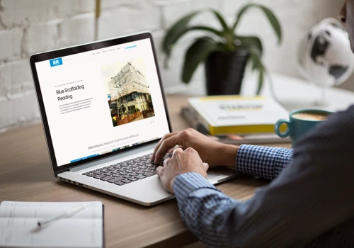 Landing page design for Blue Scaffolding