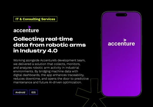 Industry 4.0 -Robotic arm data collecting app