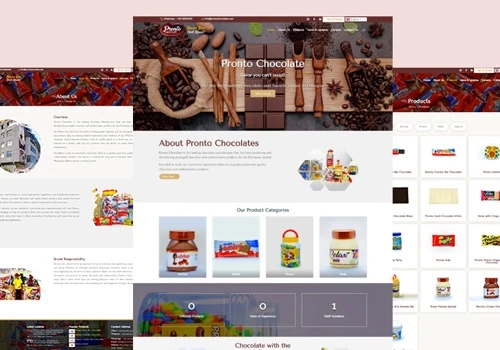 Pronto Chocolates Website Development