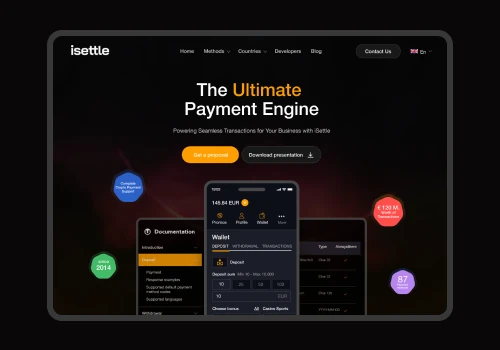 Custom Website for iSettle's Payment Solutions
