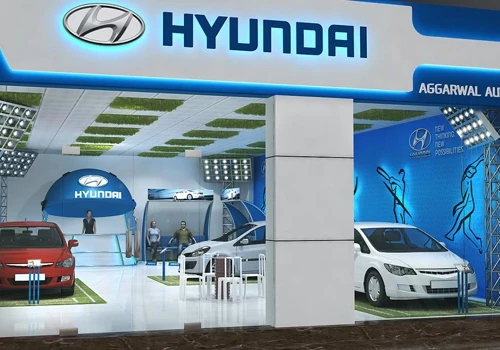 HYUNDAI Showroom based on cricket theme Designed by D'ArtDesign